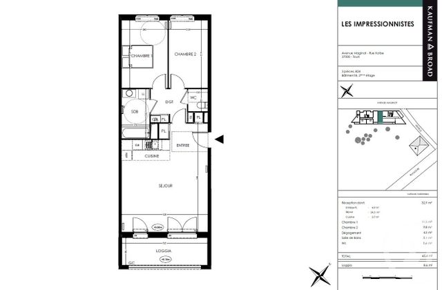 Appartement T3 à louer TOURS