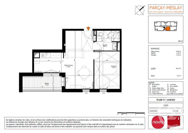 Appartement T2 à louer PARCAY MESLAY